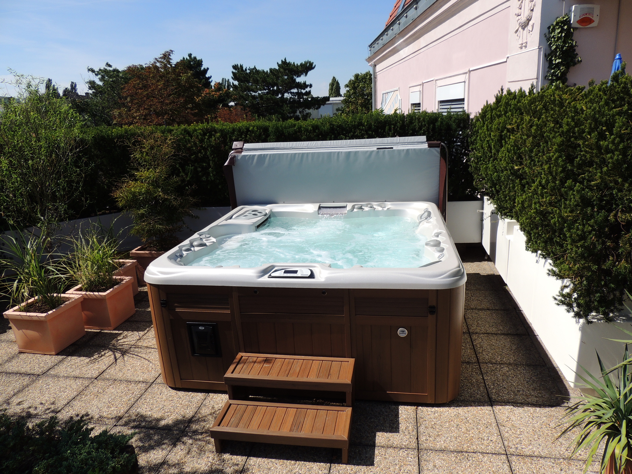 Outdoor Sundance Spas hot tub