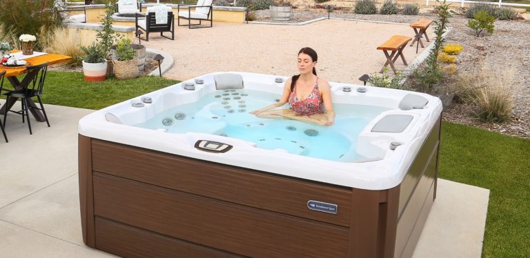 woman in hot tub